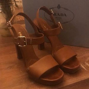 Brandy-colored Prada Sandals